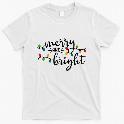 Merry And Bright Christmas 2021 Lights Xmas Family Holiday T-Shirt