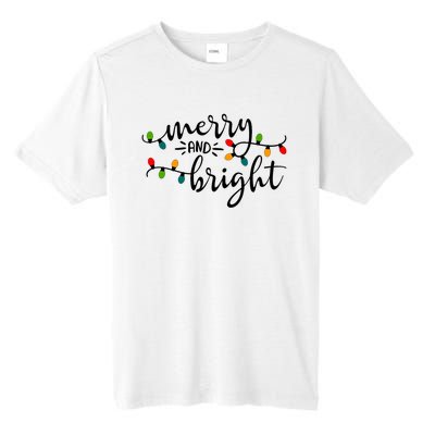 Merry And Bright Christmas 2021 Lights Xmas Family Holiday Tall Fusion ChromaSoft Performance T-Shirt