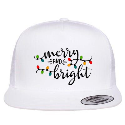 Merry And Bright Christmas 2021 Lights Xmas Family Holiday Flatbill Hat