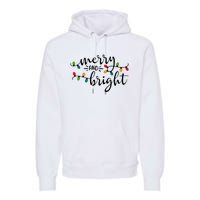 Merry And Bright Christmas 2021 Lights Xmas Family Holiday Premium Hoodie