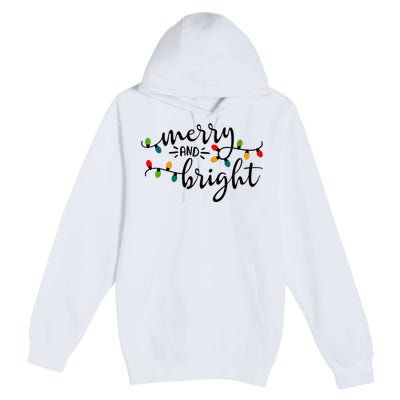 Merry And Bright Christmas 2021 Lights Xmas Family Holiday Premium Pullover Hoodie