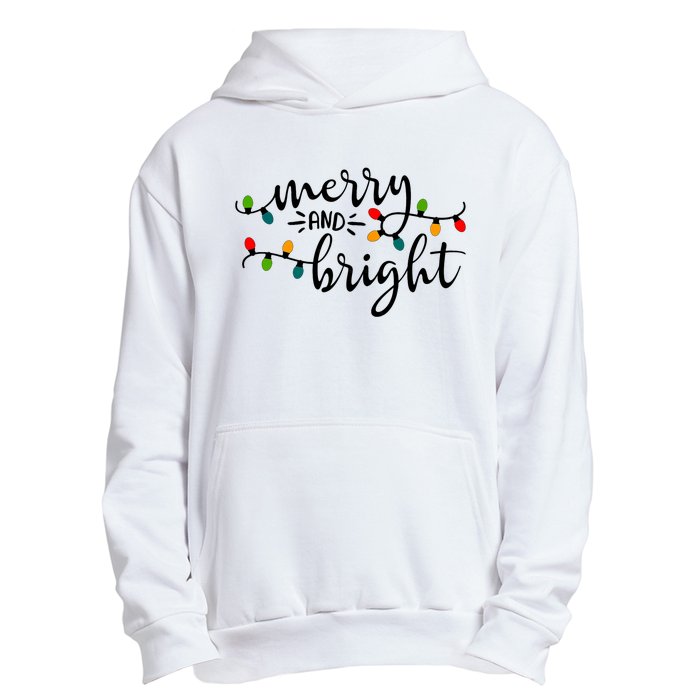 Merry And Bright Christmas 2021 Lights Xmas Family Holiday Urban Pullover Hoodie