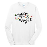 Merry And Bright Christmas 2021 Lights Xmas Family Holiday Tall Long Sleeve T-Shirt