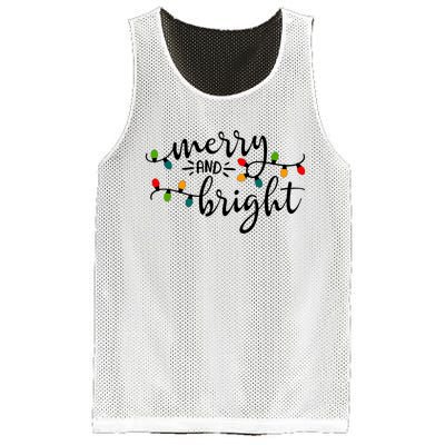 Merry And Bright Christmas 2021 Lights Xmas Family Holiday Mesh Reversible Basketball Jersey Tank