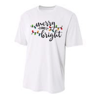 Merry And Bright Christmas 2021 Lights Xmas Family Holiday Performance Sprint T-Shirt