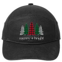 Merry And Bright Red Buffalo Plaid Christmas Trees 7-Panel Snapback Hat