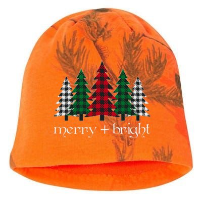 Merry And Bright Red Buffalo Plaid Christmas Trees Kati - Camo Knit Beanie