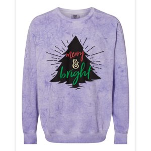 Merry And Bright Christmas Carol Holiday Party Singing Tree Colorblast Crewneck Sweatshirt