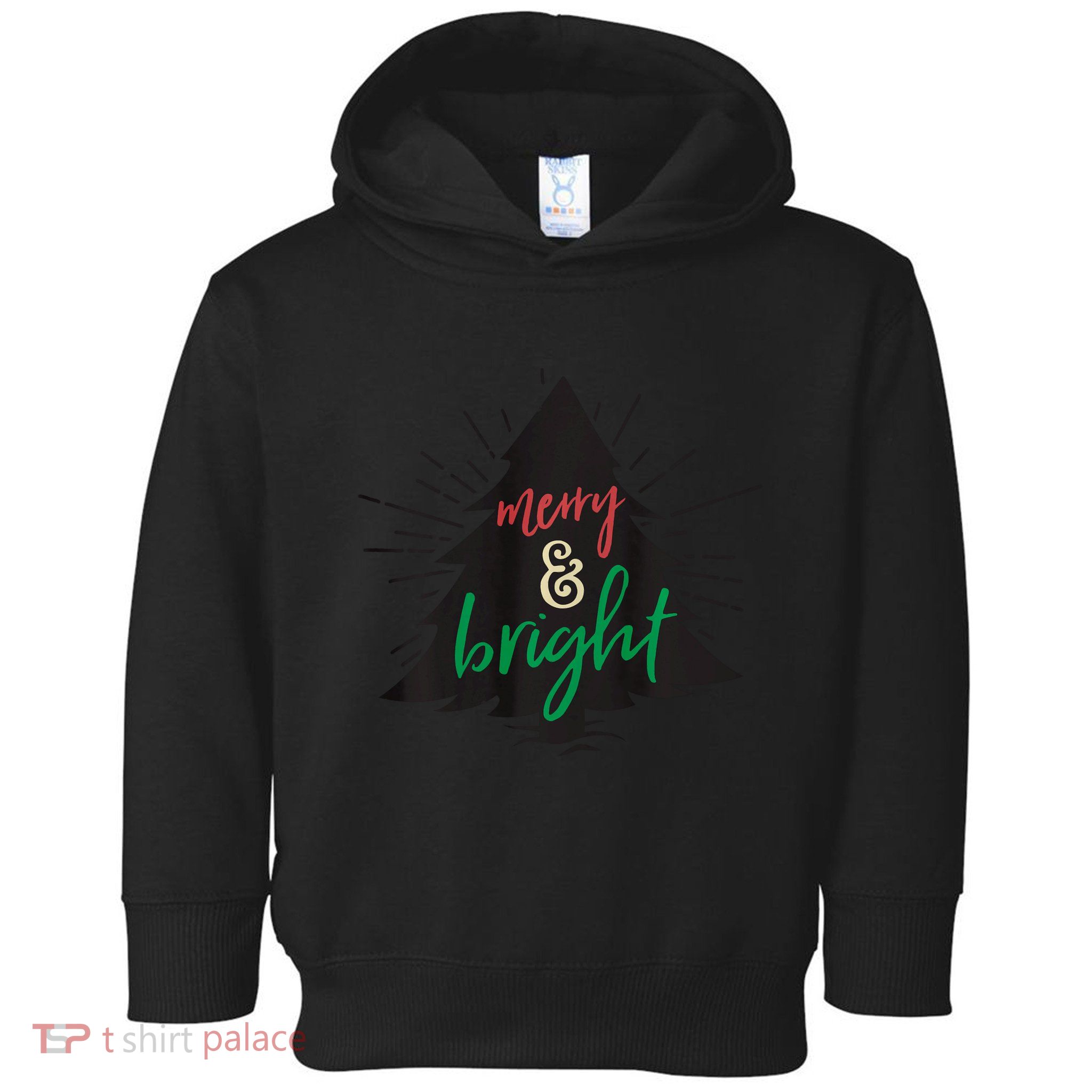 Merry And Bright Christmas Carol Holiday Party Singing Tree Toddler Hoodie