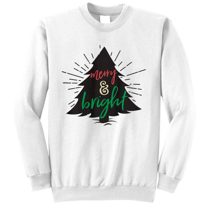 Merry And Bright Christmas Carol Holiday Party Singing Tree Sweatshirt