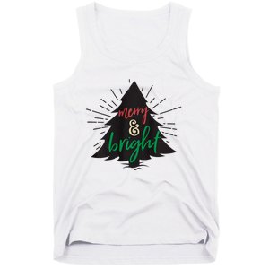 Merry And Bright Christmas Carol Holiday Party Singing Tree Tank Top