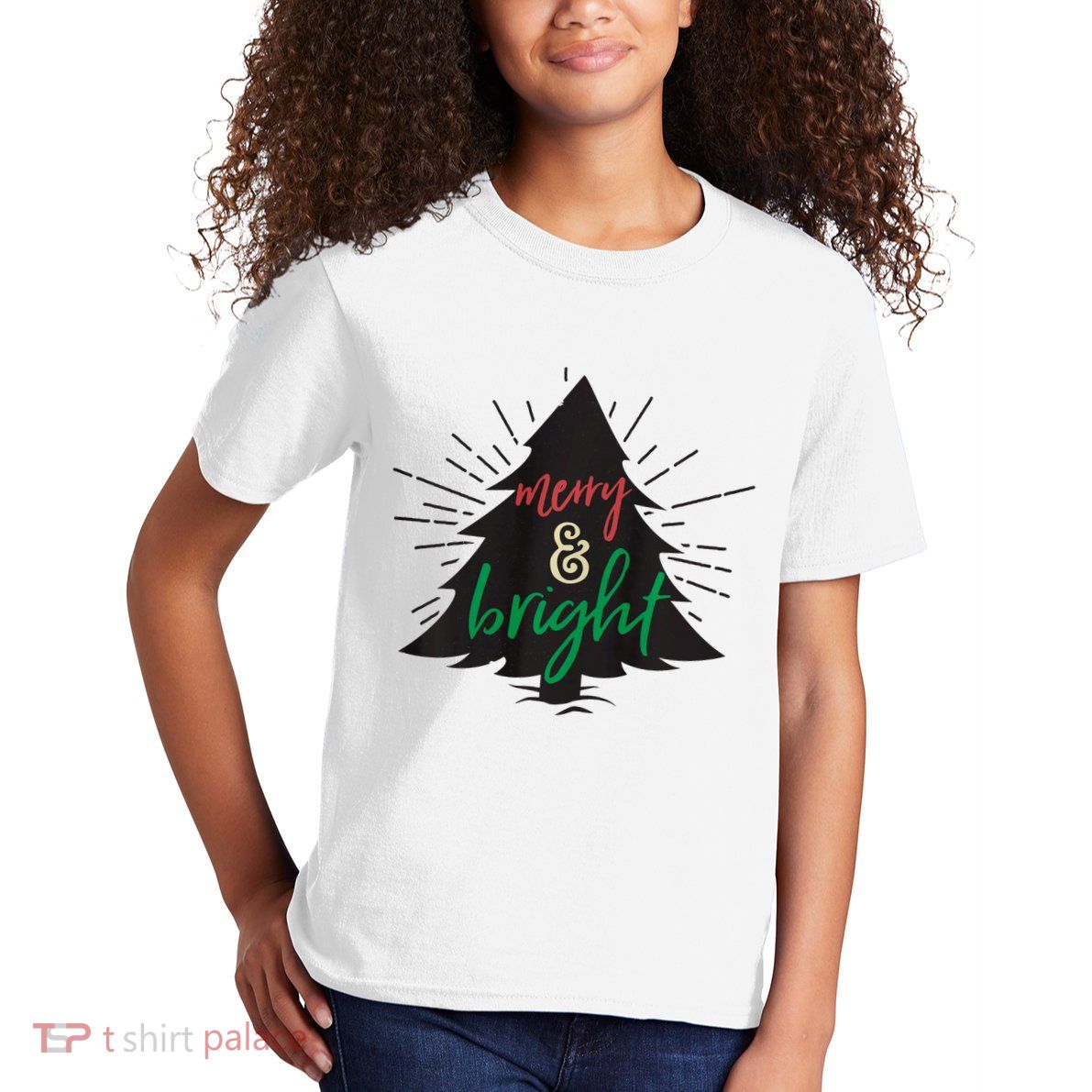 Merry And Bright Christmas Carol Holiday Party Singing Tree Kids T-Shirt