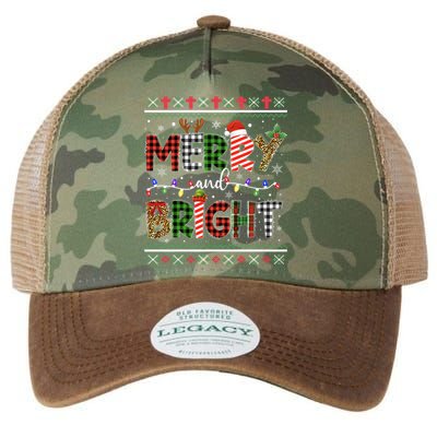 Merry And Bright Buffalo Red Plaid Family Christmas Matching Legacy Tie Dye Trucker Hat