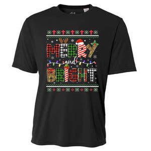 Merry And Bright Buffalo Red Plaid Family Christmas Matching Cooling Performance Crew T-Shirt