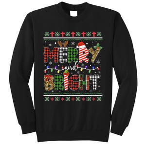 Merry And Bright Buffalo Red Plaid Family Christmas Matching Sweatshirt