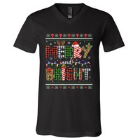 Merry And Bright Buffalo Red Plaid Family Christmas Matching V-Neck T-Shirt