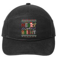 Merry And Bright Buffalo Red Plaid Family Christmas Matching 7-Panel Snapback Hat