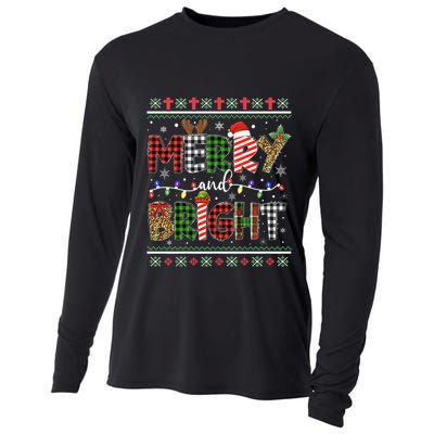 Merry And Bright Buffalo Red Plaid Family Christmas Matching Cooling Performance Long Sleeve Crew