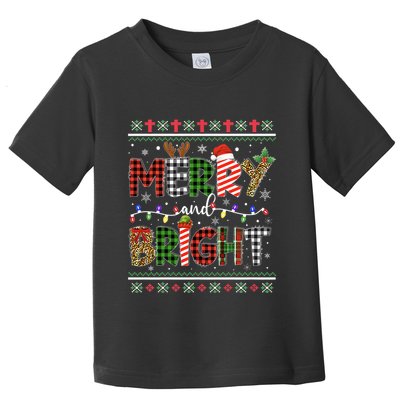 Merry And Bright Buffalo Red Plaid Family Christmas Matching Toddler T-Shirt