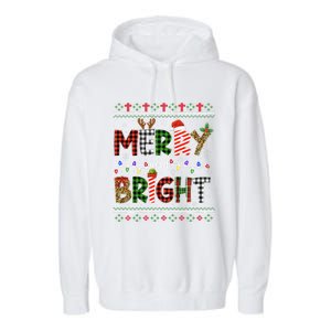 Merry And Bright Buffalo Red Plaid Family Christmas Matching Garment-Dyed Fleece Hoodie