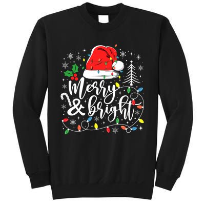 Merry And Bright Christmas Lights Xmas Sweatshirt