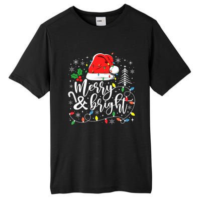 Merry And Bright Christmas Lights Xmas Tall Fusion ChromaSoft Performance T-Shirt