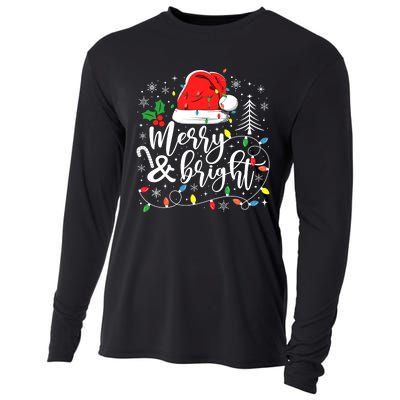 Merry And Bright Christmas Lights Xmas Cooling Performance Long Sleeve Crew