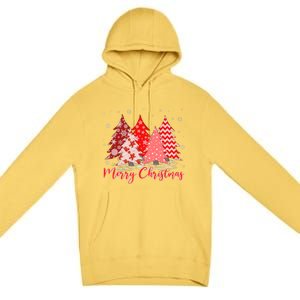 Merry And Bright Red Christmas Tree Red Christmas Costume Premium Pullover Hoodie