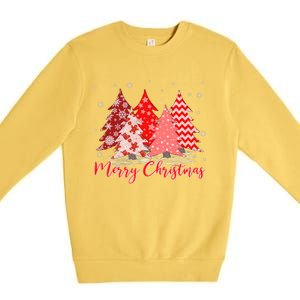 Merry And Bright Red Christmas Tree Red Christmas Costume Premium Crewneck Sweatshirt