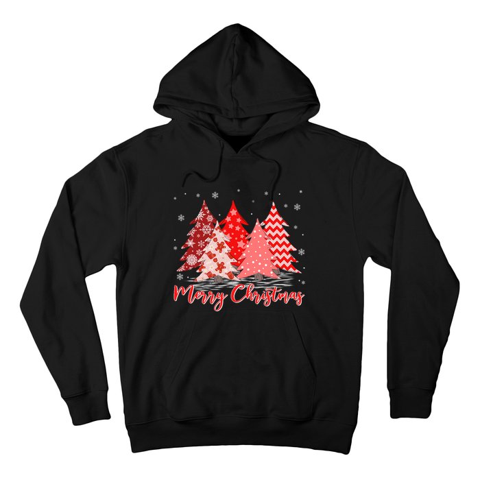 Merry And Bright Red Christmas Tree Red Christmas Costume Hoodie