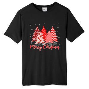 Merry And Bright Red Christmas Tree Red Christmas Costume Tall Fusion ChromaSoft Performance T-Shirt