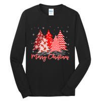 Merry And Bright Red Christmas Tree Red Christmas Costume Tall Long Sleeve T-Shirt