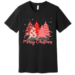 Merry And Bright Red Christmas Tree Red Christmas Costume Premium T-Shirt