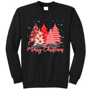 Merry And Bright Red Christmas Tree Red Christmas Costume Tall Sweatshirt