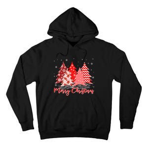 Merry And Bright Red Christmas Tree Red Christmas Costume Tall Hoodie