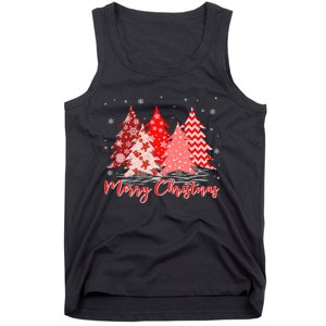 Merry And Bright Red Christmas Tree Red Christmas Costume Tank Top