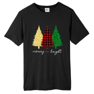 Merry And Bright Red Yellow Green Christmas Trees Premium Tall Fusion ChromaSoft Performance T-Shirt