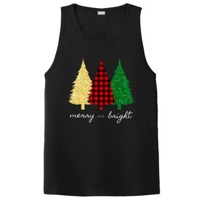 Merry And Bright Red Yellow Green Christmas Trees Premium PosiCharge Competitor Tank