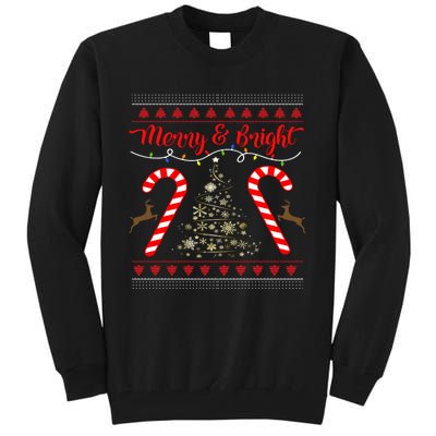 Merry And Bright Candy Cane Christmas Jumper Gift Idea Hoodie Tall Sweatshirt