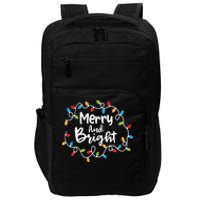 Merry And Bright Santa Christmas Xmas Lights Pajamas Holiday Impact Tech Backpack