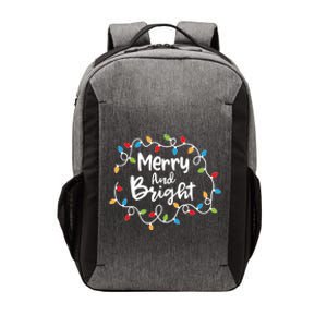 Merry And Bright Santa Christmas Xmas Lights Pajamas Holiday Vector Backpack