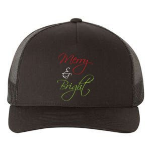 Merry And Bright Christmas Festive Mood Family Matching Gift Long Sleeve Yupoong Adult 5-Panel Trucker Hat