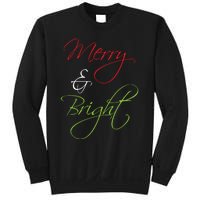 Merry And Bright Christmas Festive Mood Family Matching Gift Long Sleeve Sweatshirt