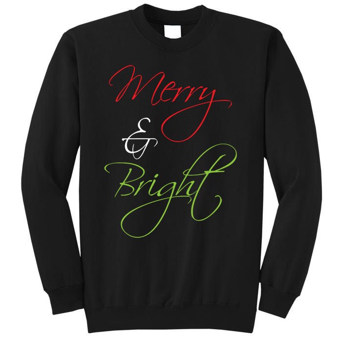 Merry And Bright Christmas Festive Mood Family Matching Gift Long Sleeve Sweatshirt