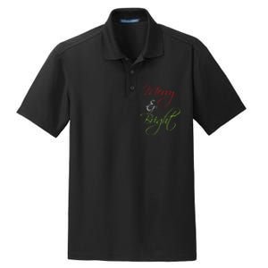 Merry And Bright Christmas Festive Mood Family Matching Gift Long Sleeve Dry Zone Grid Polo