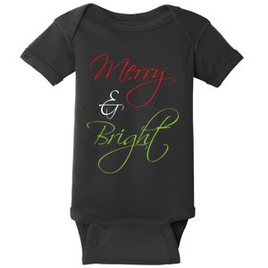 Merry And Bright Christmas Festive Mood Family Matching Gift Long Sleeve Baby Bodysuit