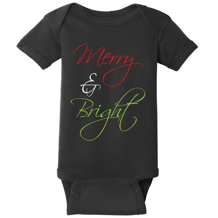 Merry And Bright Christmas Festive Mood Family Matching Gift Long Sleeve Baby Bodysuit