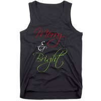 Merry And Bright Christmas Festive Mood Family Matching Gift Long Sleeve Tank Top