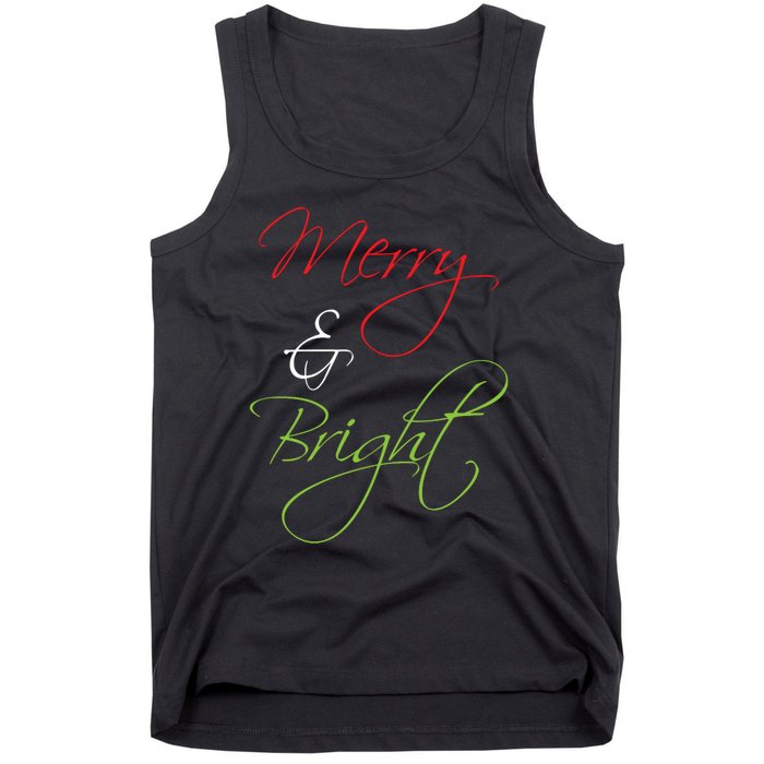 Merry And Bright Christmas Festive Mood Family Matching Gift Long Sleeve Tank Top