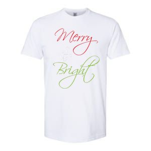 Merry And Bright Christmas Festive Mood Family Matching Gift Long Sleeve Softstyle CVC T-Shirt